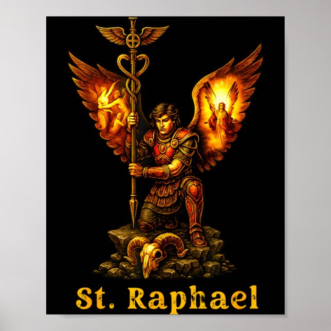 Affiche Saint Archangel Raphael Christian Art Faith  (Devant)