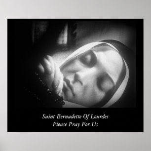Affiche Saint Bernadette De Lourdes Priez Pour Nous