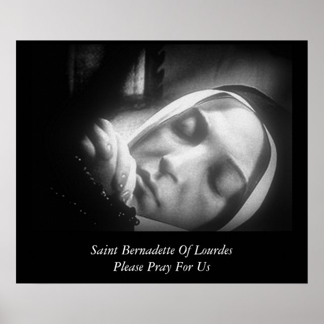 Affiche Saint Bernadette De Lourdes Priez Pour Nous (Devant)