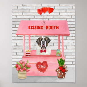 Affiche Saint Bernard Chien Saint Valentin Booth de baiser