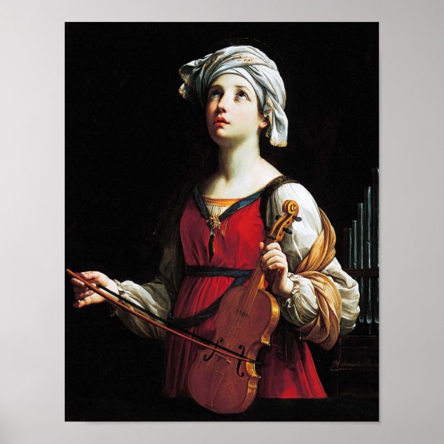 Affiche Saint Cecilia (St. Cecilia), Guido Reni (Devant)