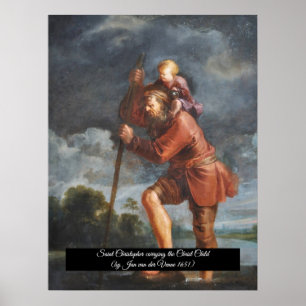 Affiche Saint Christopher avec Christ bébé