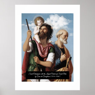 Affiche Saint Christopher avec le Christ enfant