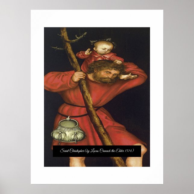 Affiche Saint Christopher avec le Christ enfant (Devant)