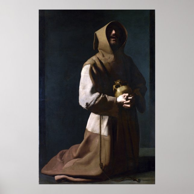 Affiche Saint François dans la méditation (Zurbaran 1635) (Devant)