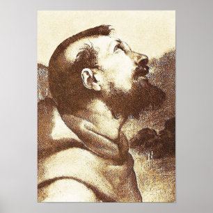 Affiche Saint François d'Assise détail dans la peinture de