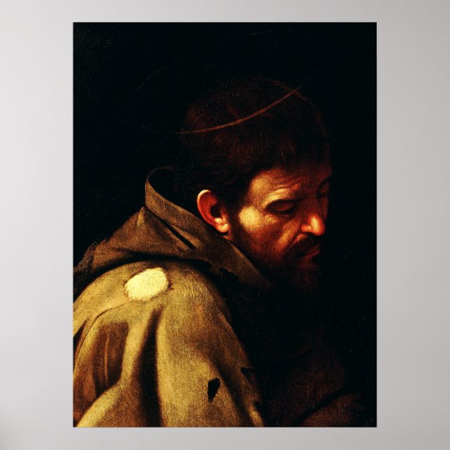 Affiche Saint François d'Assise par Caravaggio (Devant)