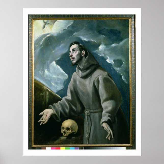 Affiche Saint François recevant la Stigmata (huile sur toi (Devant)