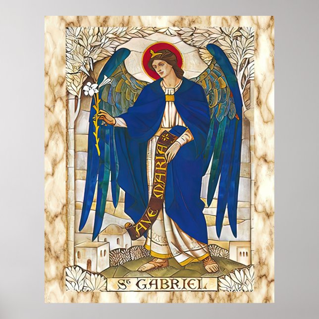 Affiche Saint Gabriel Archangel Angel Catholique Saint (Devant)