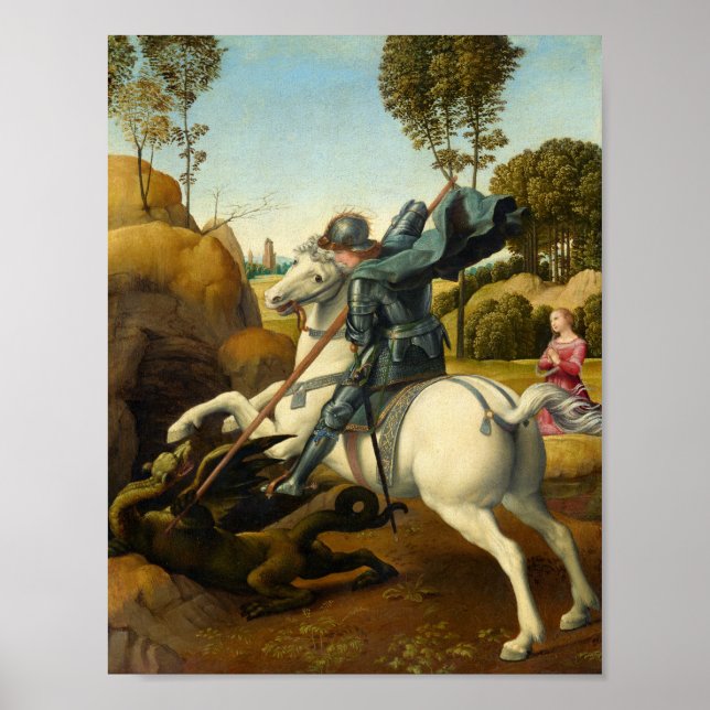 Affiche Saint George and the Dragon, 1506 by Raphael (Devant)