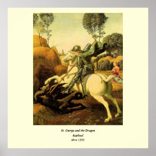 Affiche "Saint George et le dragon" de Raphaël (vers 1505)