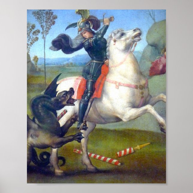 Affiche Saint George Et Le Dragon Peinture De Raphael (Devant)