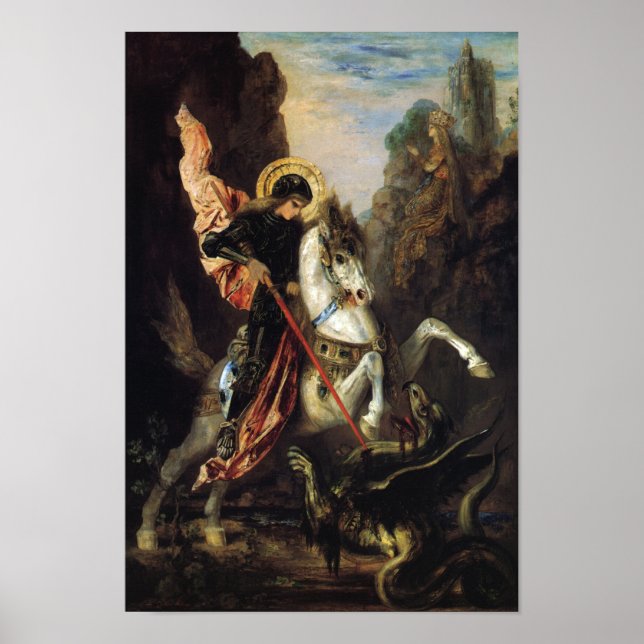 Affiche Saint George & le Dragon Gustave Moreau Art (Devant)