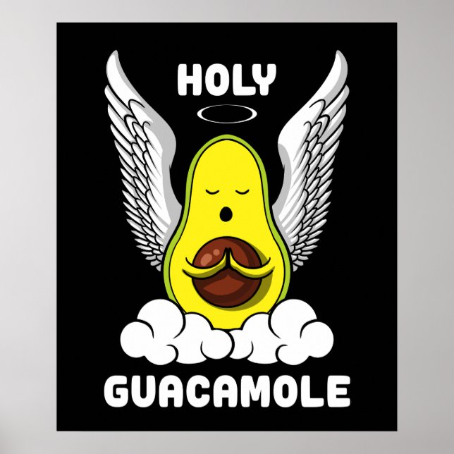 Affiche Saint Guacamole Avocado Vegan drôle de plaisanteri (Devant)