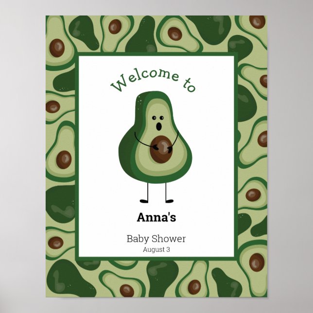Affiche Saint Guacamole ! baby shower bienvenue (Devant)