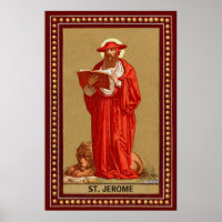 Saint Jérôme, cardinal avec Lion (P 004)