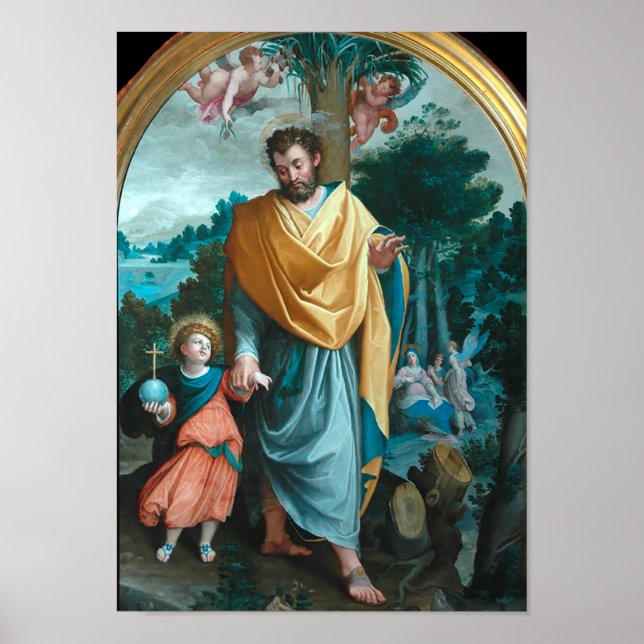 Affiche Saint Joseph avec l'enfant Christ (Devant)