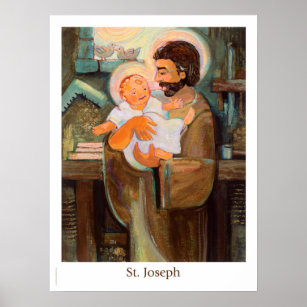 Affiche Saint Joseph et Baby Jesus