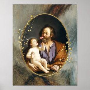 Affiche Saint Joseph et Jésus-Christ catholique Saint-Guer