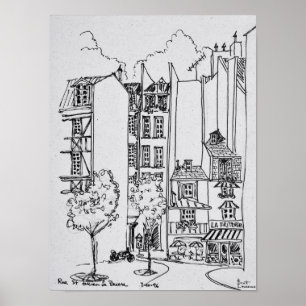 Affiche Saint-Julien-le-Pauvre Street   Paris, France