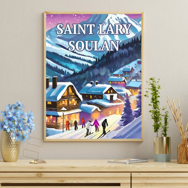 Affiche Saint-Lary-Soulan : Éclat Pyrénéen (Créateur téléchargé)