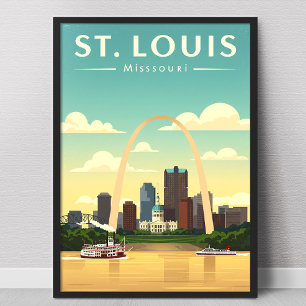 Affiche Saint-Louis Missouri vintage 