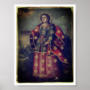 Affiche Saint Lucy dans le style de l'école Cusco