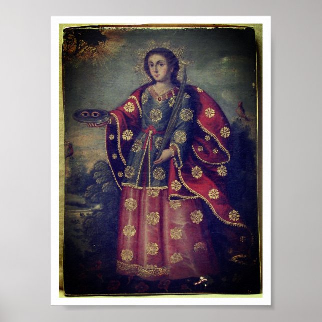 Affiche Saint Lucy dans le style de l'école Cusco (Devant)