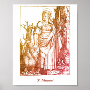 Affiche Saint-Margaret Renaissance Saint catholique médiév