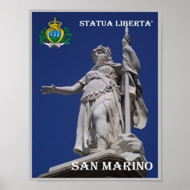 Affiche Saint-Marin - Statue de la Liberté - (Devant)
