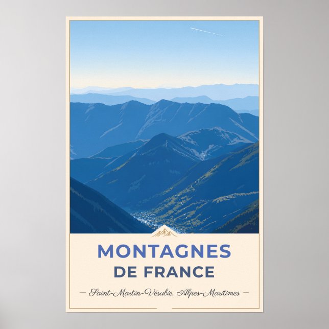Affiche Saint-Martin-Vésubie, France – Panoramic View (Devant)