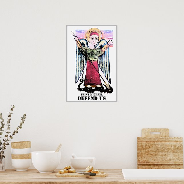 Affiche Saint Michael Battre le Dragon (Cuisine)
