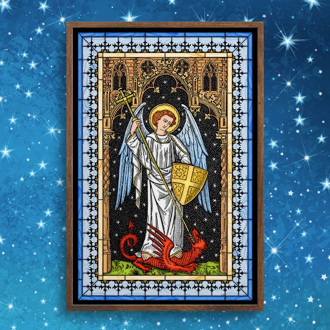 Affiche Saint Michael combat l'affiche de la bête (Créateur téléchargé)