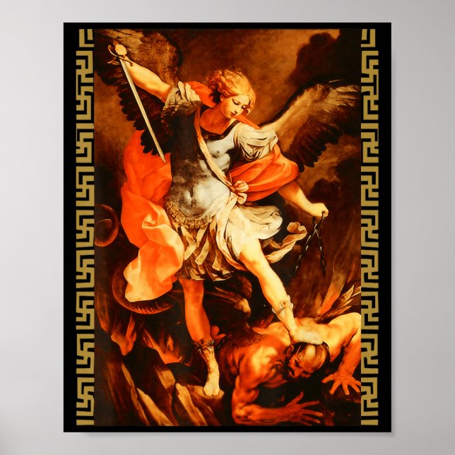 Affiche Saint Michael Defeating Satan Archangel Warrior  (Devant)