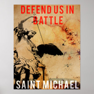 Affiche Saint Michael - Nous défendre en bataille! -Affich