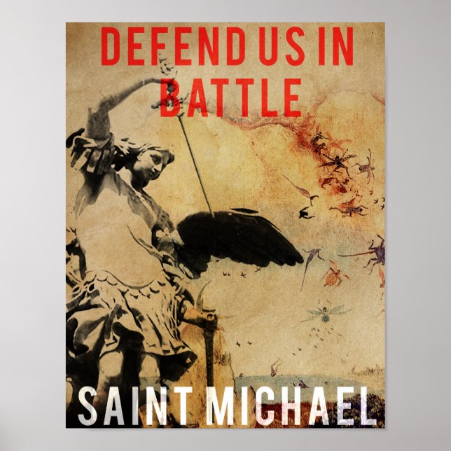 Affiche Saint Michael - Nous défendre en bataille! -Affich (Devant)