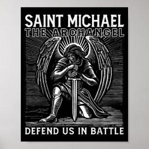 Affiche Saint Michel chrétien catholique Saint Défendez-no
