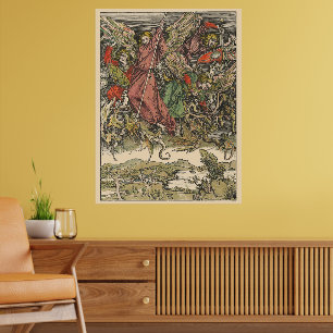 Affiche Saint Michel combattant le Dragon par Albrecht Dür