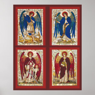 Affiche Saint Michel, Gabriel, Raphael et Uriel Archangel