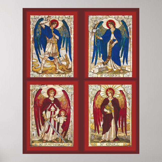 Affiche Saint Michel, Gabriel, Raphael et Uriel Archangel (Devant)