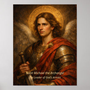 Affiche Saint Michel l'Archange avec armure et épée