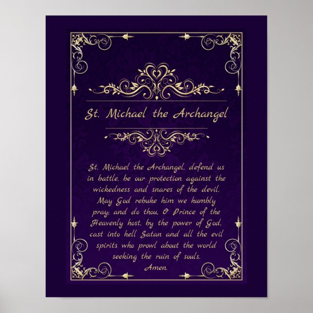 Affiche Saint Michel l'Archange Prière catholique (Devant)