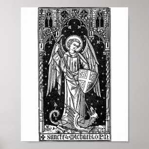 Affiche Saint Michel l'Archange vainquant Satan Christ
