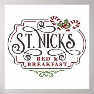 Affiche Saint Nick's bed breakfast Noël