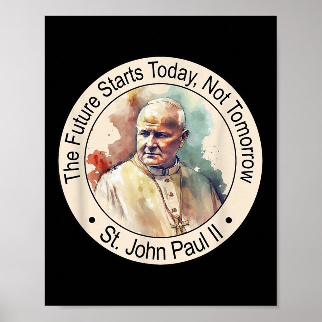Affiche Saint Pape Jean-Paul Ii Fameux Saints Catholiques  (Devant)