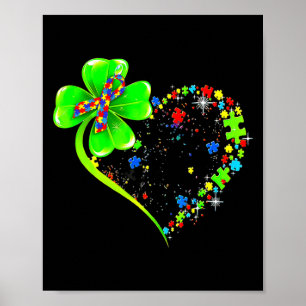 Affiche Saint-Patrick Clover Autisme Drôle Autisme Sensibi