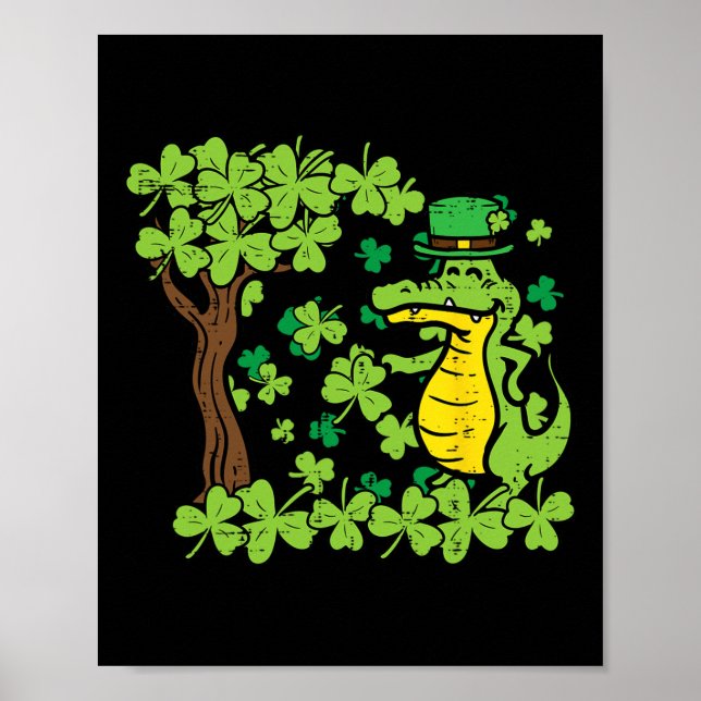 Affiche Saint Patrick Day Alligator Shamrock Saint Pattys  (Devant)