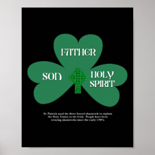 Affiche Saint-Patrick jour chrétien religieux trinité clou