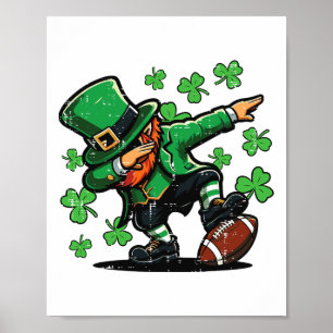 Affiche Saint-Patrick Leprechaun Dab Footll Hommes Garçons