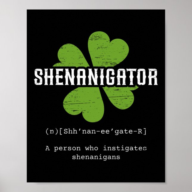 Affiche Saint Patrick`s Day Shenanigator irlandais Lucky F (Devant)